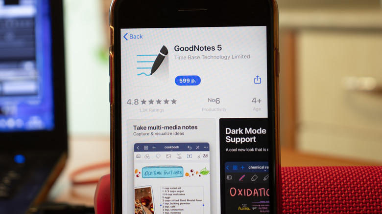 GoodNotes app on iPhone