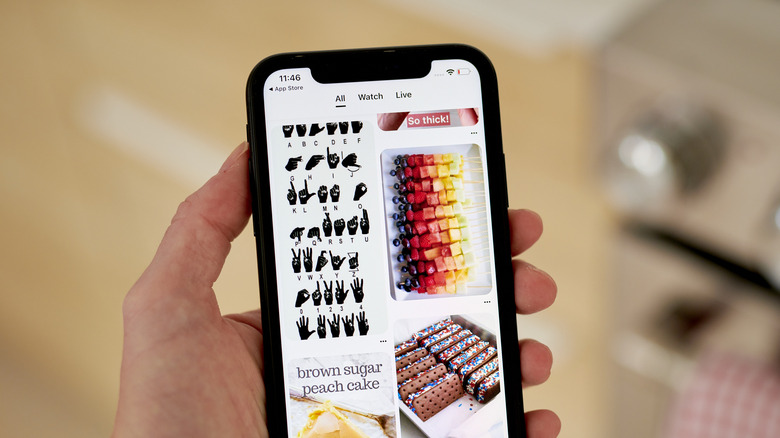 Pinterest app on iPhone