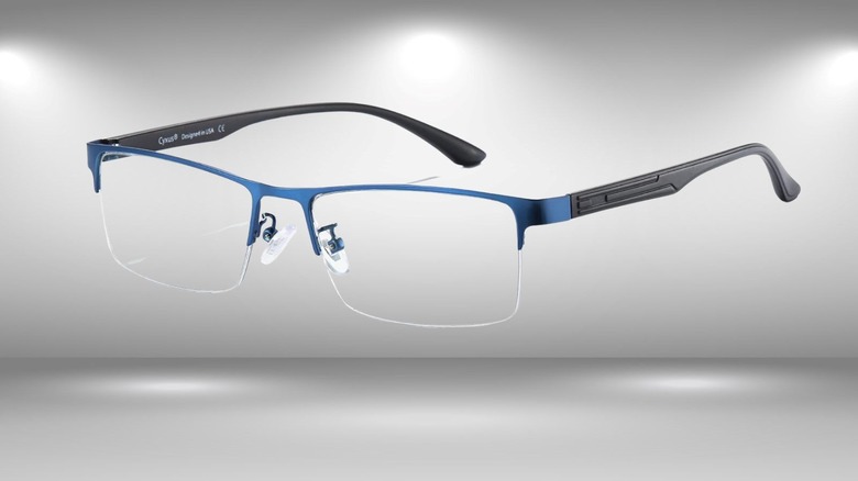 Cyxus blue light reader glasses in a blue frame