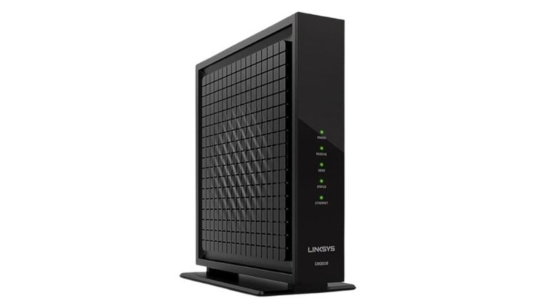 Linksys CM3016 cable router on white background