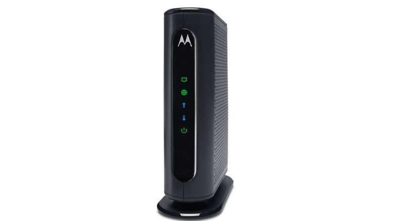 Motorola MB7220 cable modem on white backgroumd