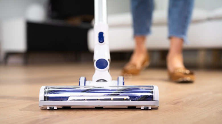 Cordless vacuum brush roll close up