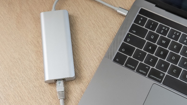 Dongle connected to a laptop