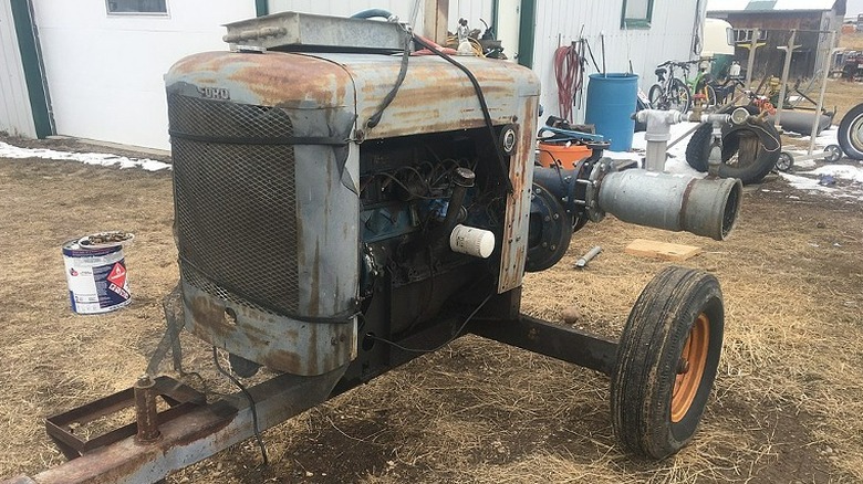 A Ford 300 in an irrigation pump