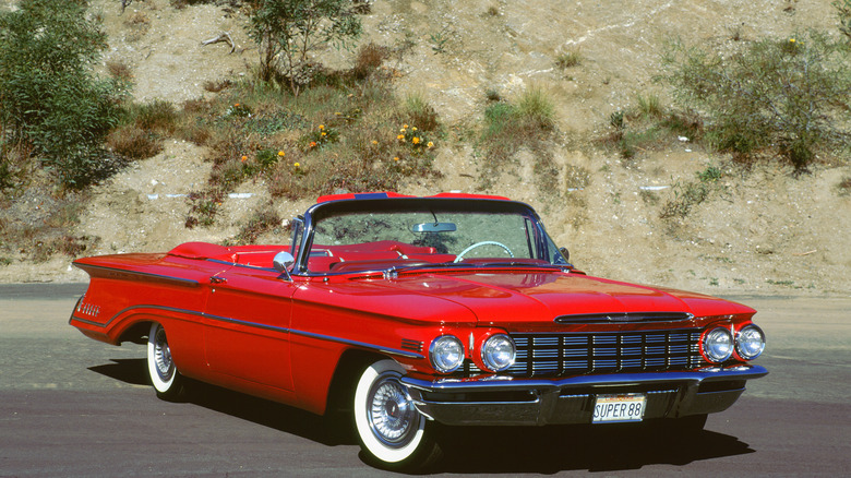 Red Oldsmobile Super 88 convertible