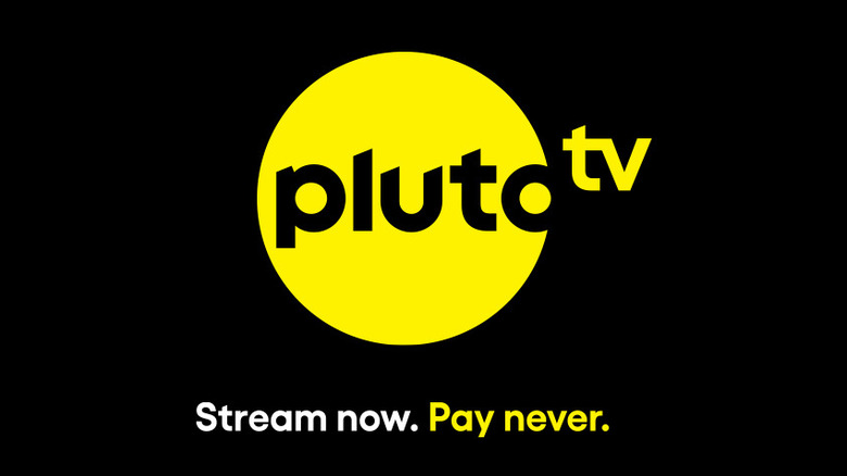 Pluto TV logo on black background