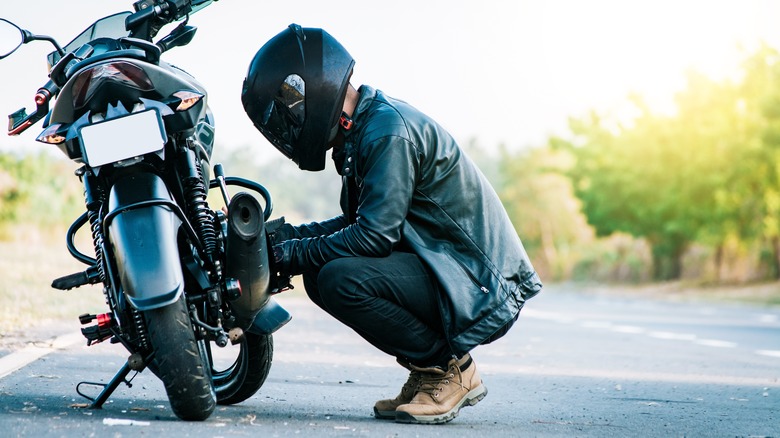 Man with motorcycle