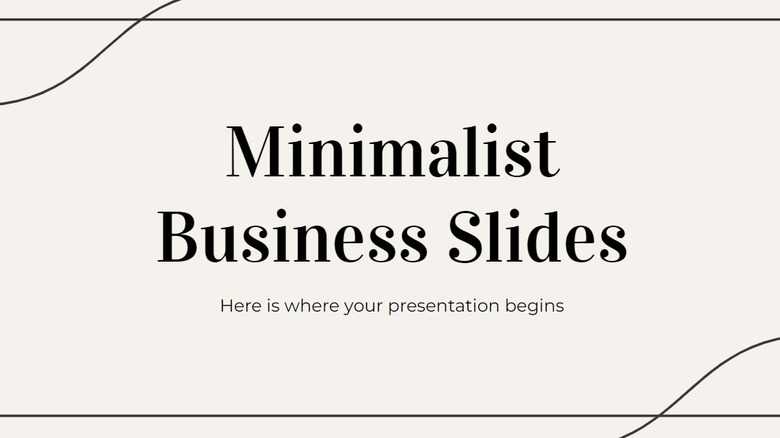 Minimalist business slides template