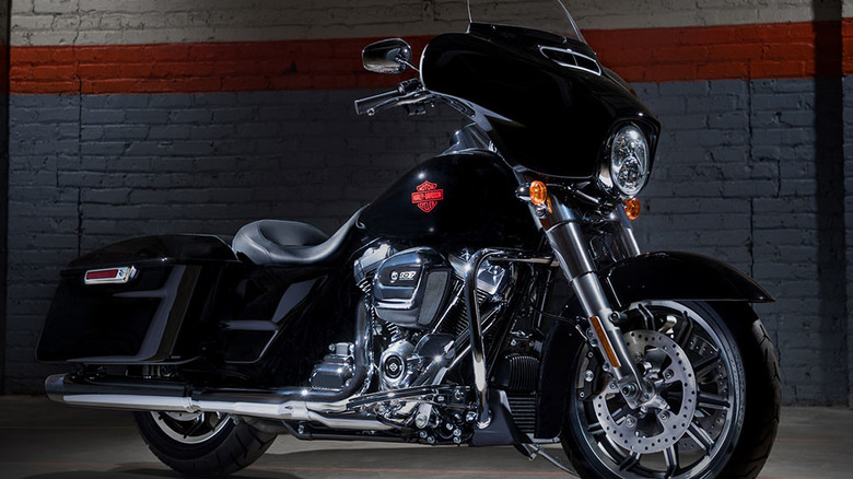 Harley-Davidson Electra Glide in a garage