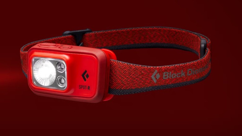 Red headlamp with red background