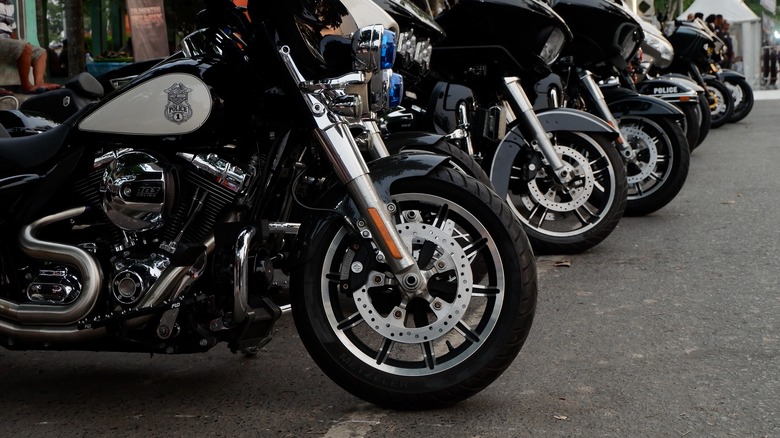 line of motorcycles