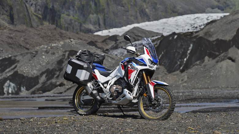 Honda Africa Twin parked dirt