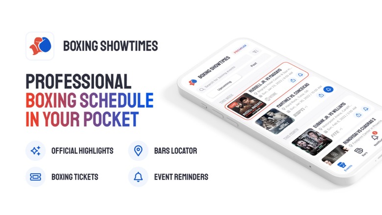 Boxing Showtimes on a mobile phone