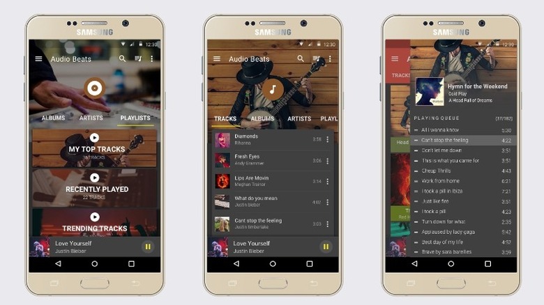 Muzio Player Samsung Phone Screenshots