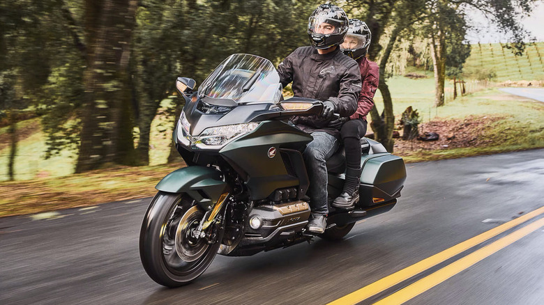 Two riders on Honda Gold Wing