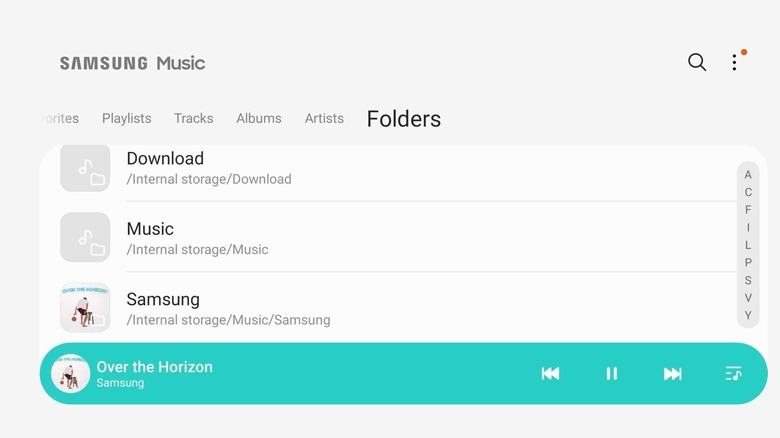 Samsung Music folder view