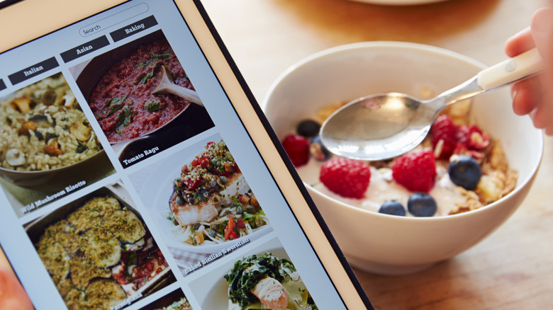 meal planner app on tablet