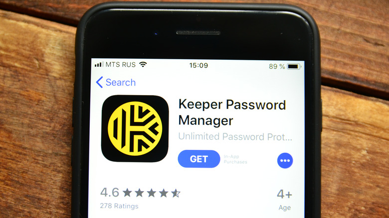 Keeper password manager on iOS