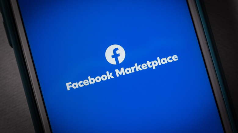 Facebook Marketplace logo screen on smartphone