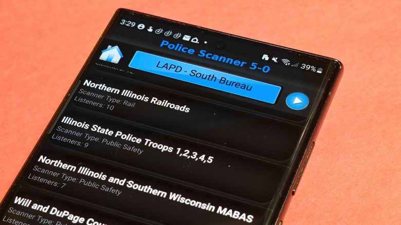 police scanner 5-0 on screen