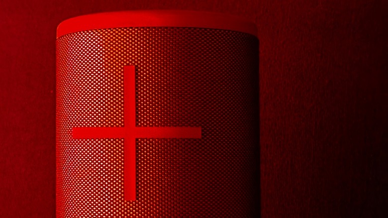 UE Megaboom 3 on red background