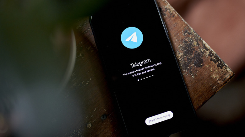 Telegram app seen on a smartphone screen