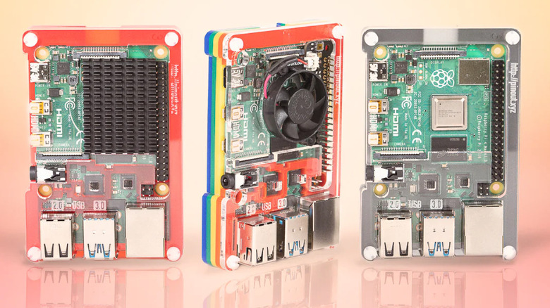 Three Pimoroni Pibow Coupe 4 models