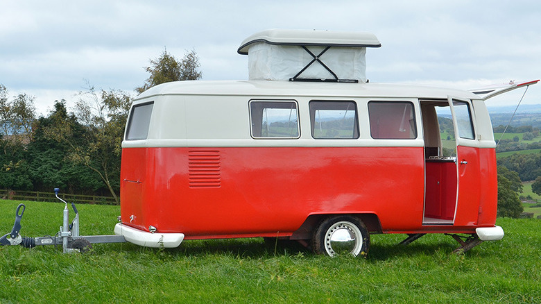 red and white Dub Box camper