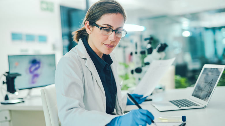 Scientist at laptop