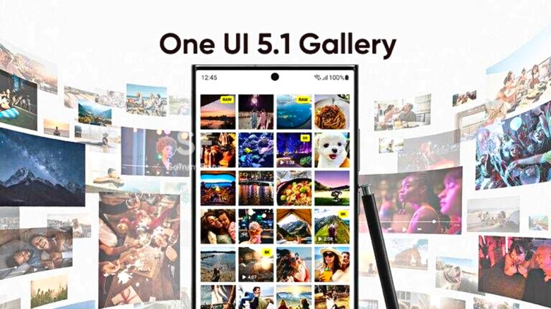 Representation of Samsung's One UI 5.1 gallery