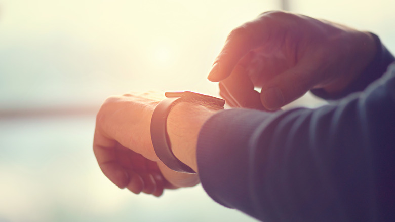 Person using a smartwatch