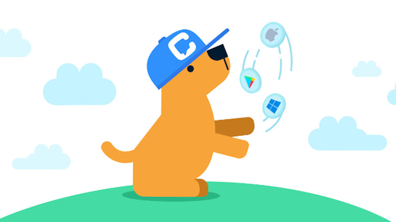 Chanty dog juggling OS icons