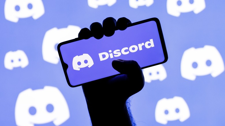 discord logo on phone