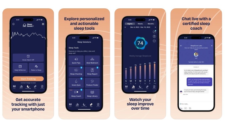 SleepScore iOS app screenshots