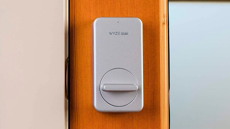 Wyze Lock on brown door