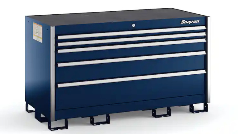 royal blue snap-on Five-Drawer Double-Wide Bench