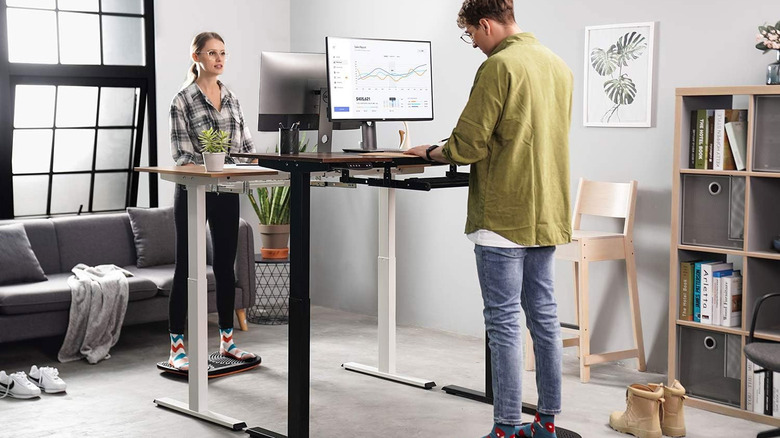 woman and man on anti-fatigue mats