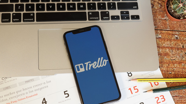 Trello logo on phone