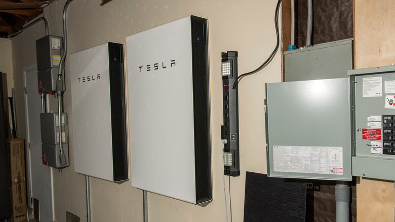 Tesla Powerwall installation in garage