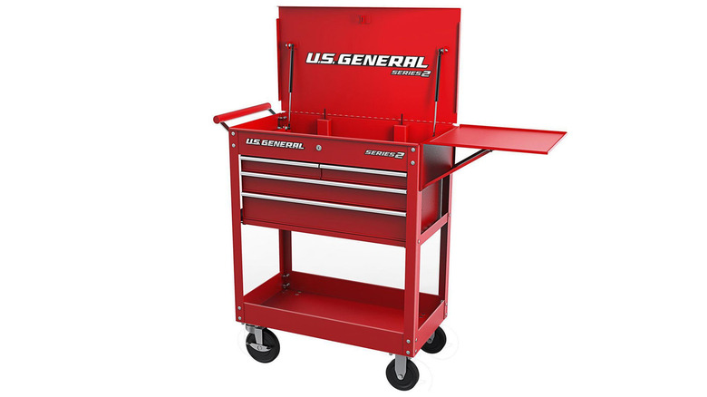 red u.s. general tool storage cart