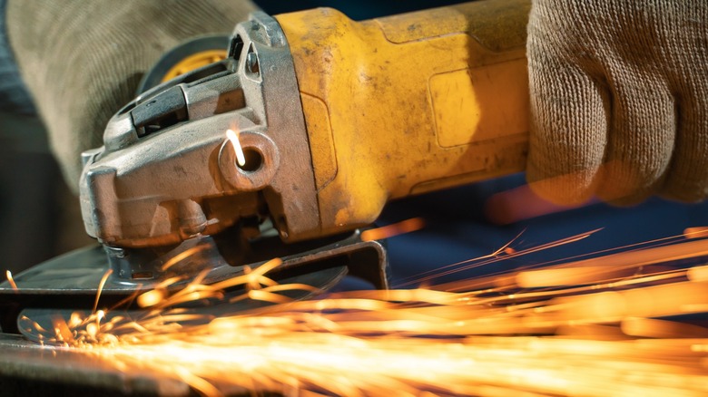 angle grinder throwing sparks