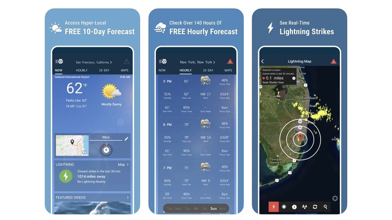 Weather Bug iPhone app screenshots