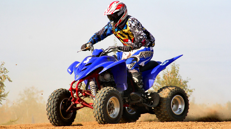 Motocross rider on Yamaha quad 