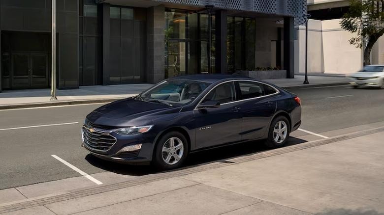 Front-left quarter shot of a 2022 Chevy Malibu