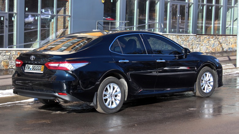 Camry parked outside building