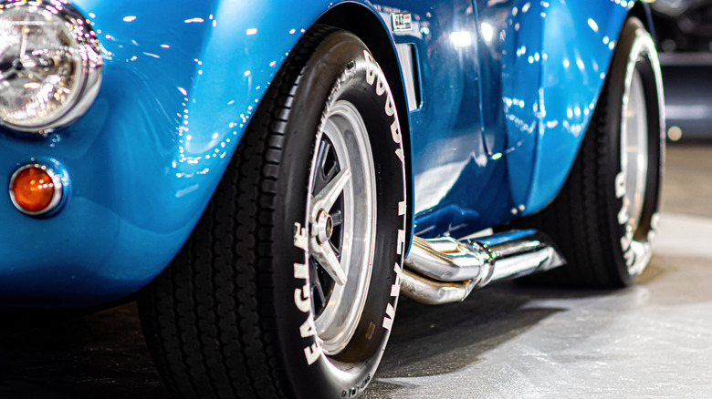 Close up of side pipe on 1965 Shelby Cobra