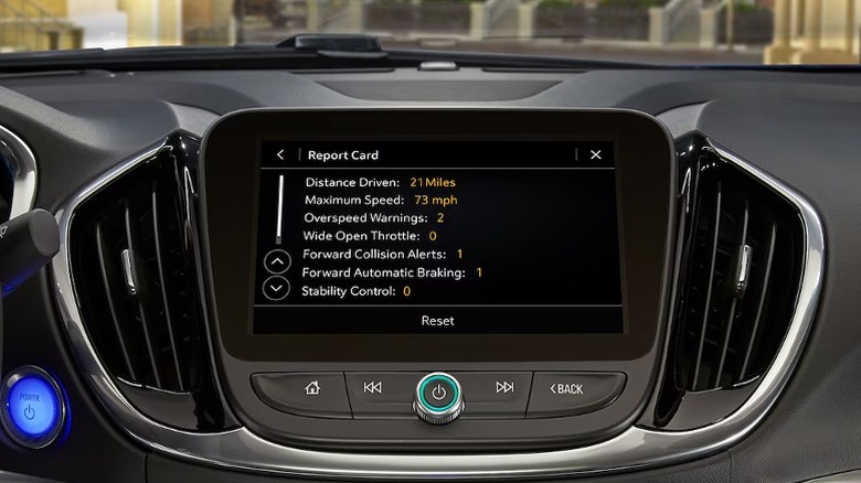 Teen Driver feature screen in Chevrolet Silverado