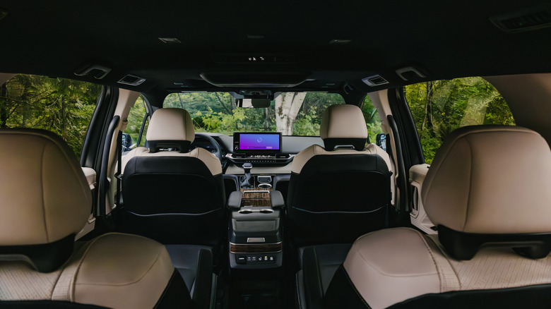 2025 Toyota Sienna Platinum seats viewed from the back of the vehicle