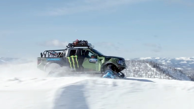 F-150 RaptorTRAX driving in snow