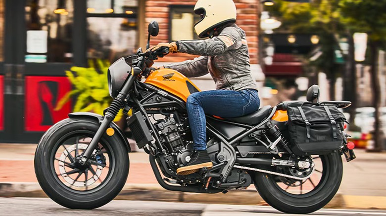 person riding honda rebel 300